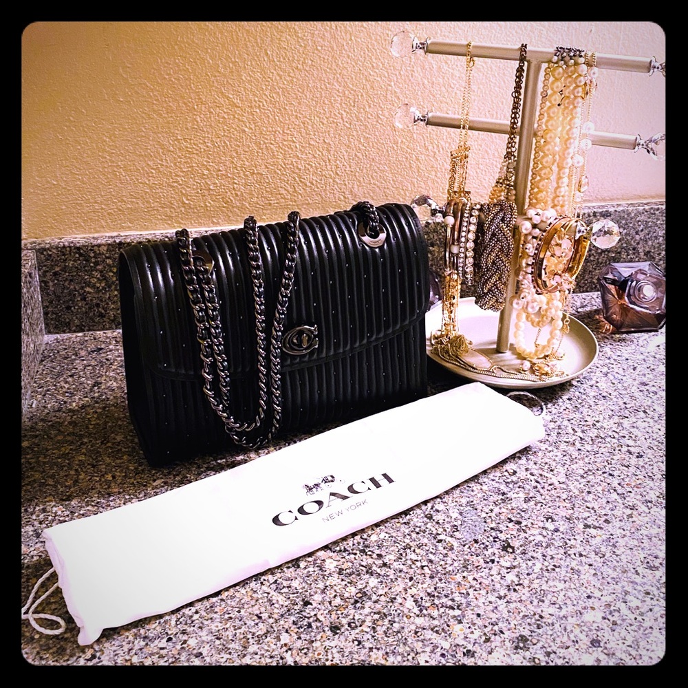 Coach Quilted Parker with Rivets (Black)